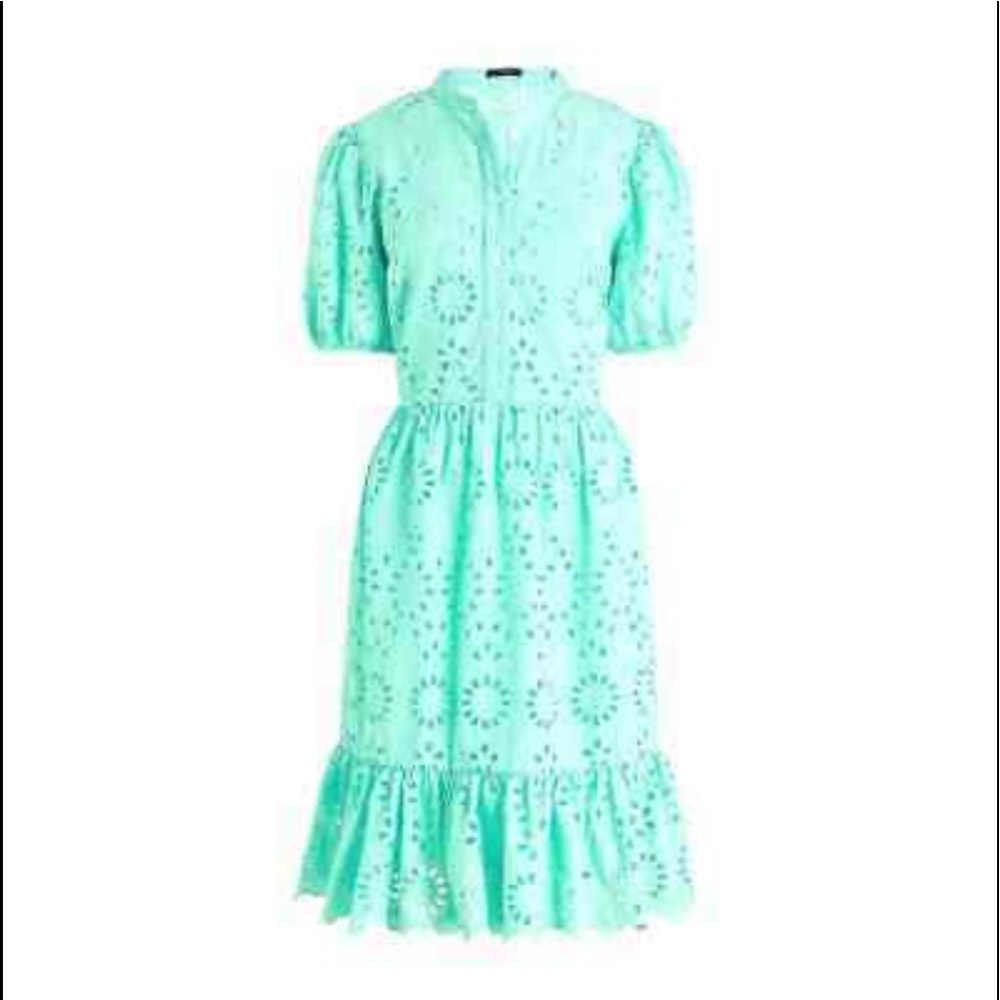 J Crew Sunwashed Aqua Size 14 eyelet dress